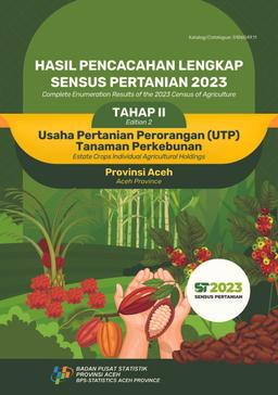 Complete Enumeration Results Of The 2023 Census Of Agriculture - Edition 2 Estate Crops Individual Agricultural Holdings Aceh Province