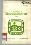 PROFILE ANALYSIS OF HOUSEHOLD FARM SPECIAL ACEH PROVINCE 1993